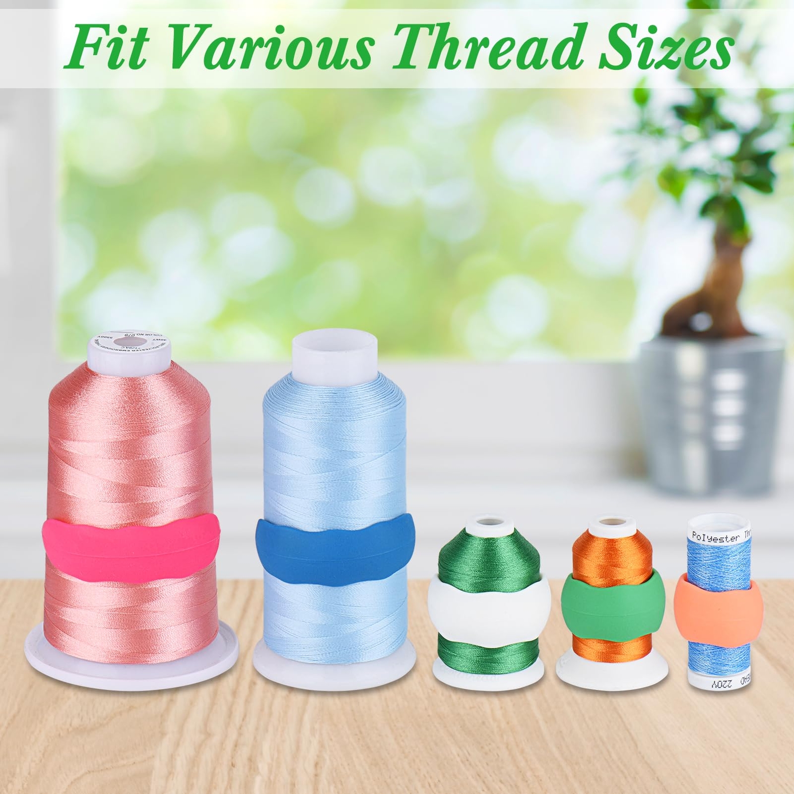 28 Assorted Janome Colors Embroidery Machine Thread with Floss Spool Savers 5...