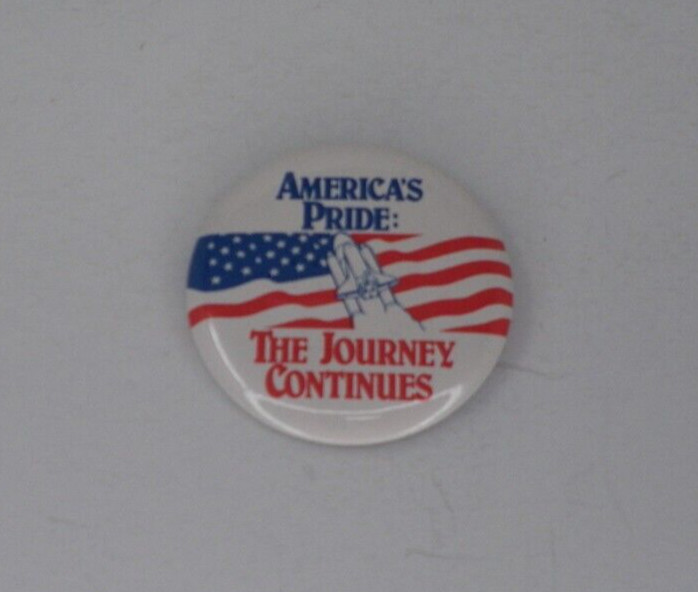 America's Pride: The Journey Continues Space Shuttle Pin NASA 2 1/4 Inch Across