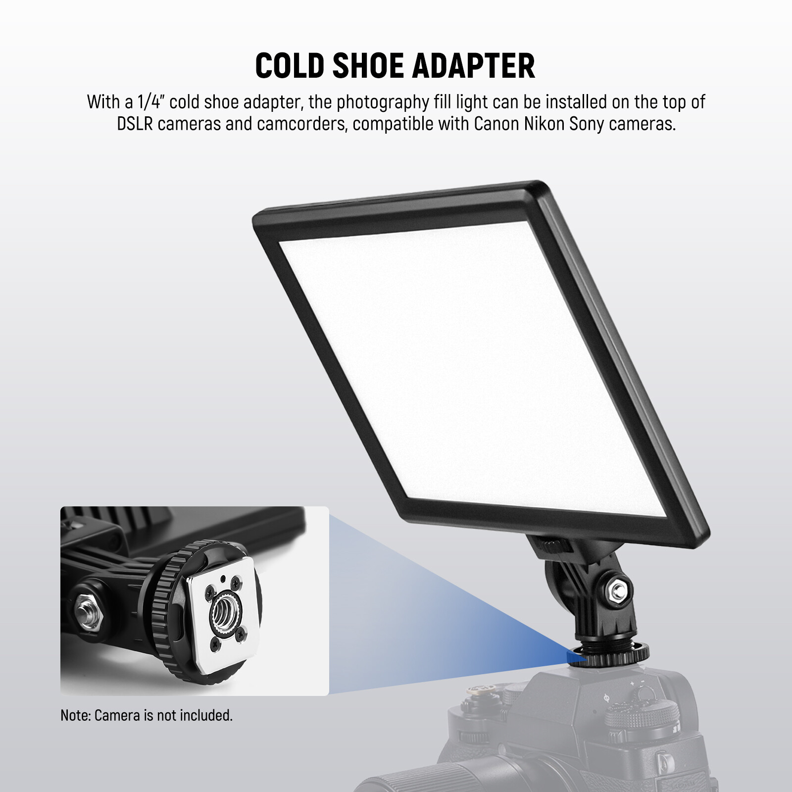 NEEWER 9" LED Video Light, 3200K-5600K CRI95+, w/Tripod & USB-C, NL-116AID