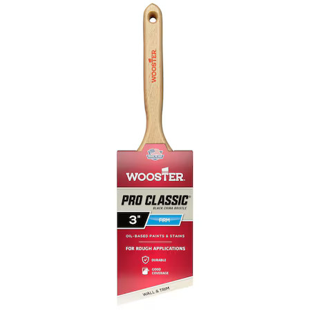 Wooster Z1293-3 3" Angle Sash Soft, Black China Bristle, Paint Brush, Sealed