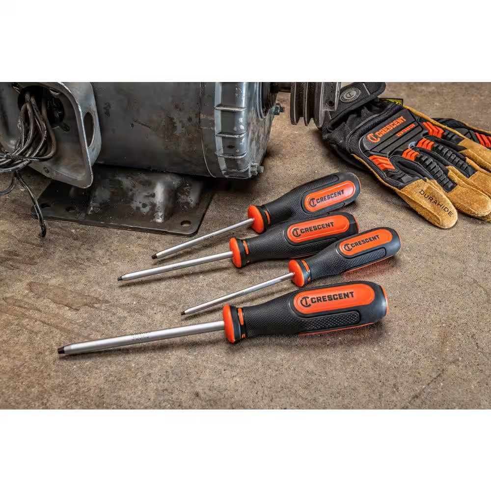 Square Drive Screwdriver Set with Dual Material Tri-Lobe Handles (4-Piece)