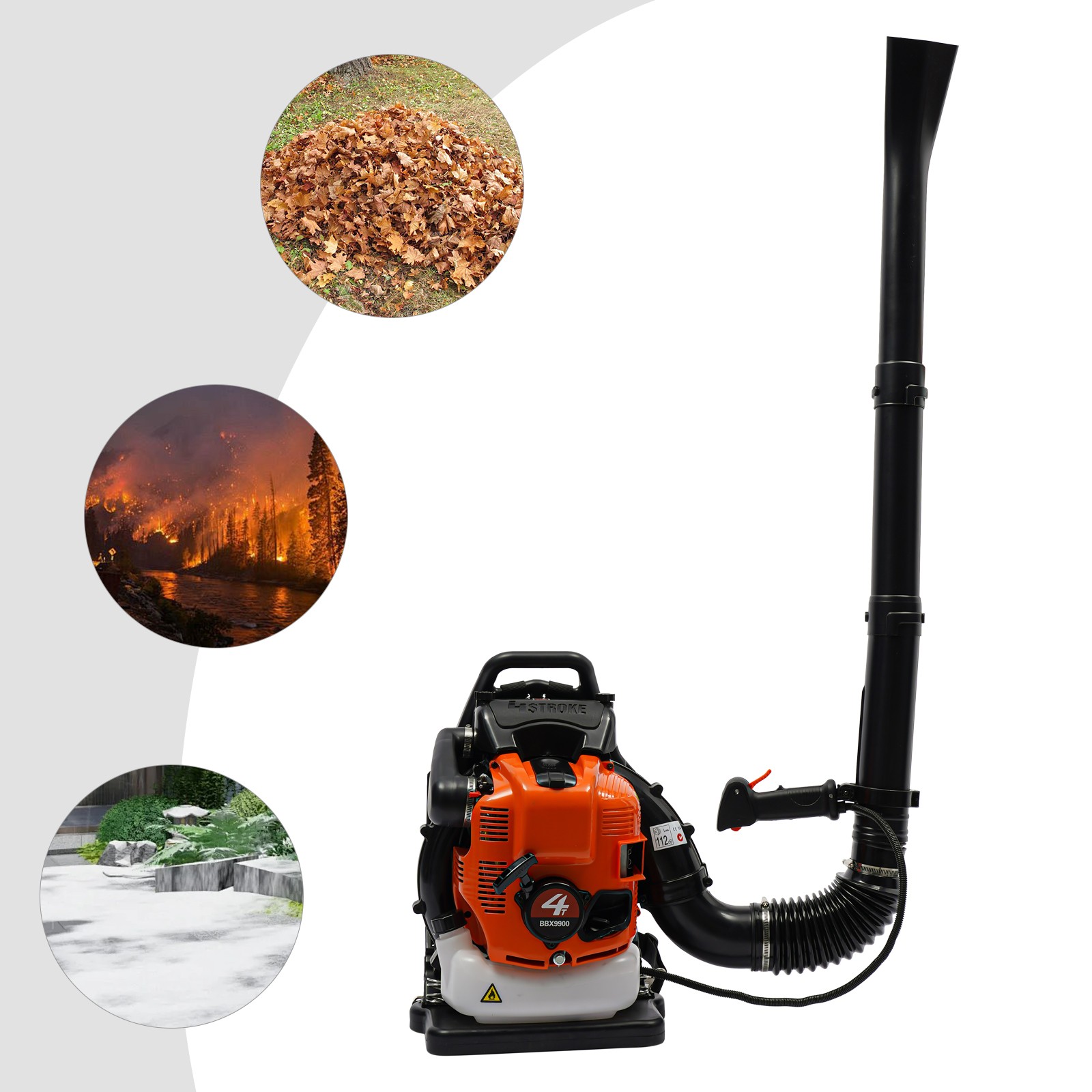 Backpack Leaf Blower Gas Power 4-Stroke Engine Portable Powerful Blowing Machine