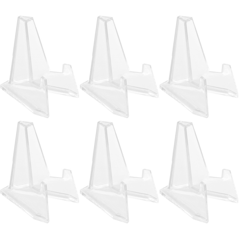 6 Pcs Transparent Storage Rack Badge Holder Clear Display Stands
