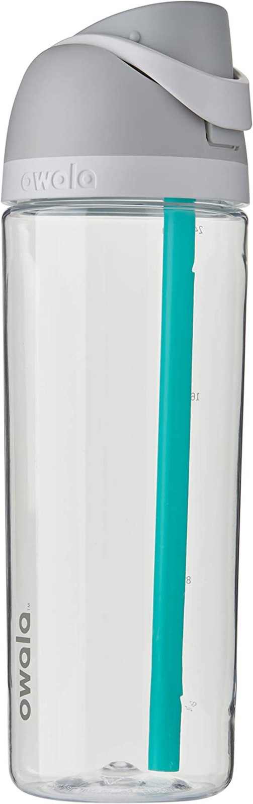 Freesip Clear Tritan Plastic Water Bottle with Straw, Bpa-Free Sports Water Bott