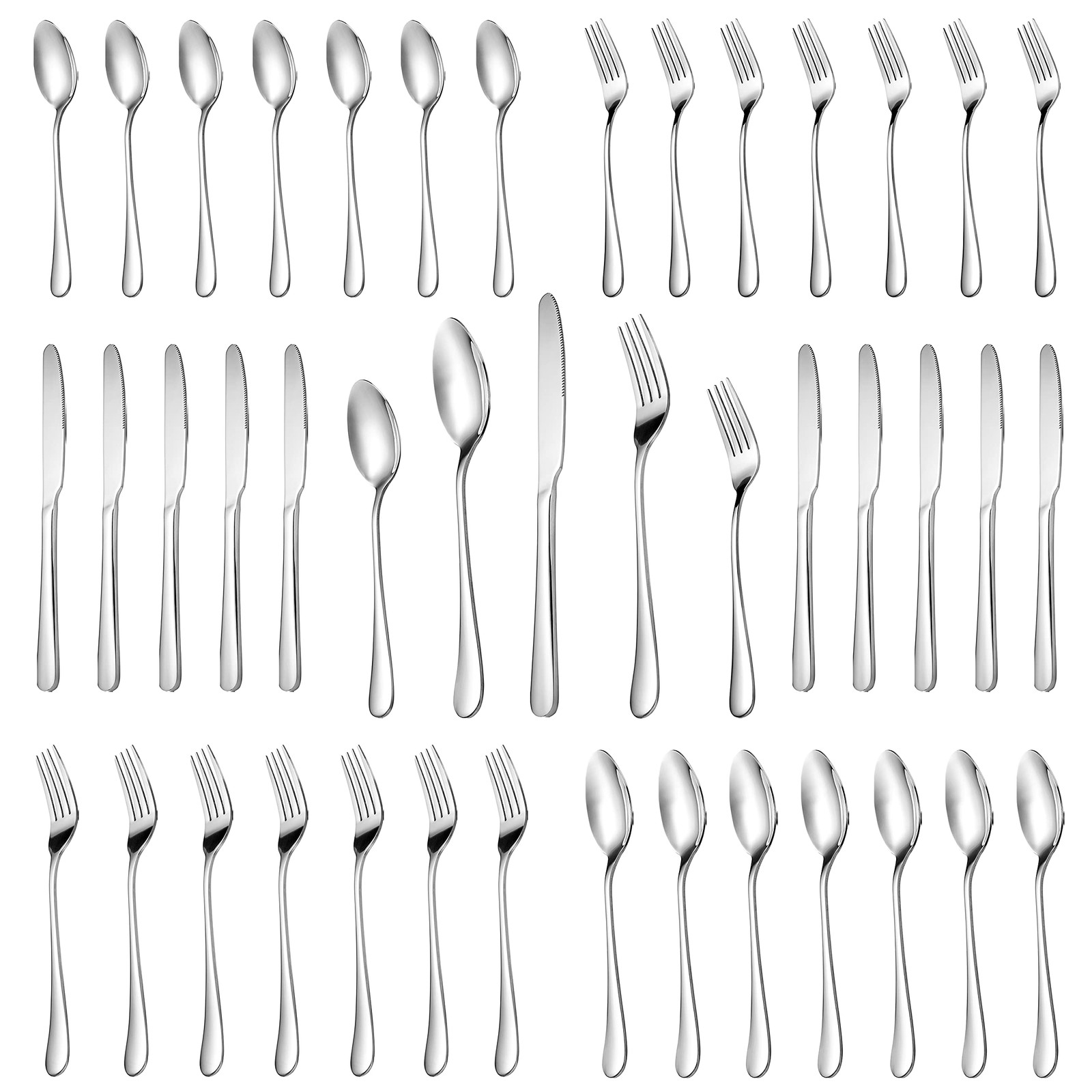 30 Pcs Silverware Set Service for 6,Premium Stainless Steel Flatware Set,Mirr...