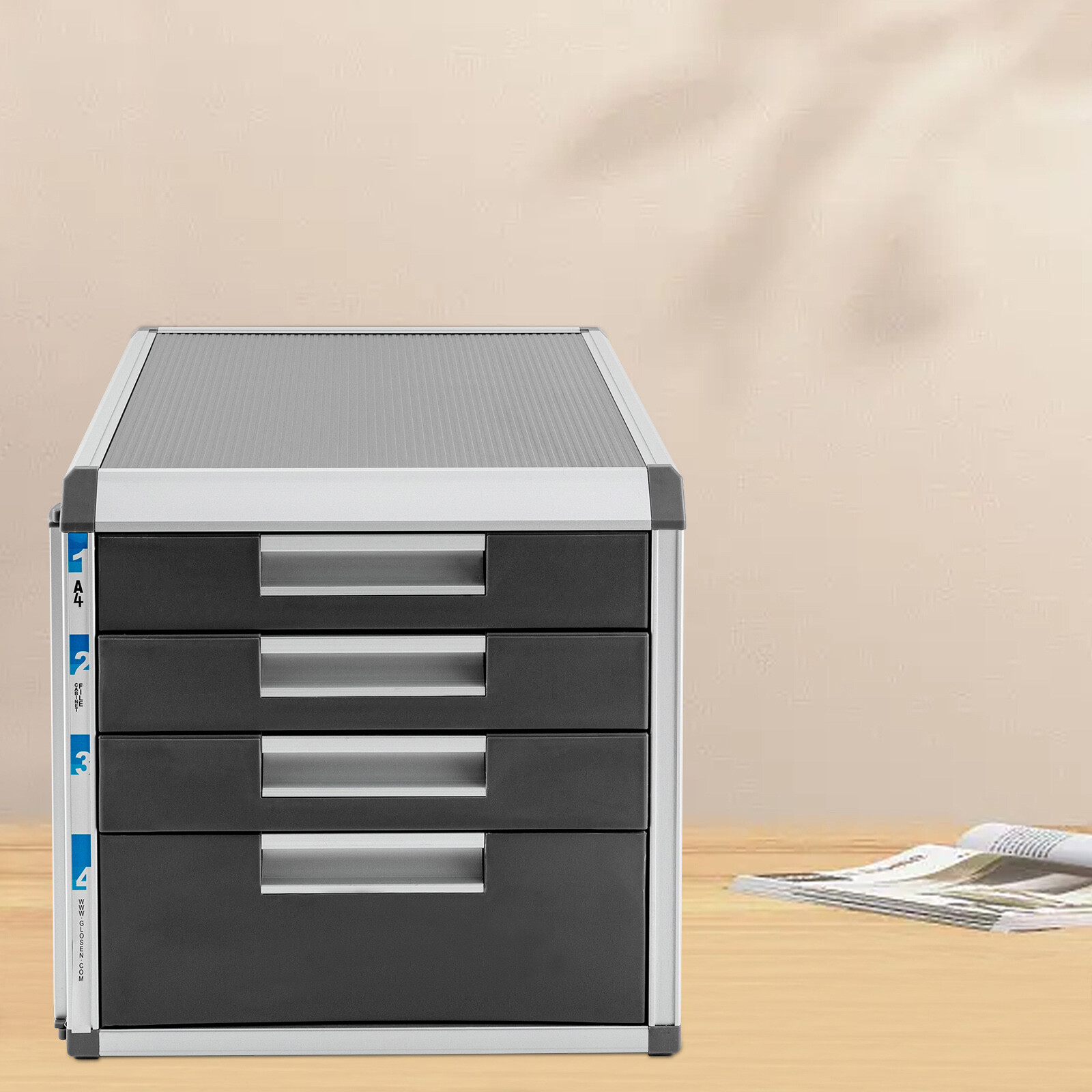 4/5/7 Drawer Desktop File Cabinet Storage Filing Cabinet w/ Label Lock Office