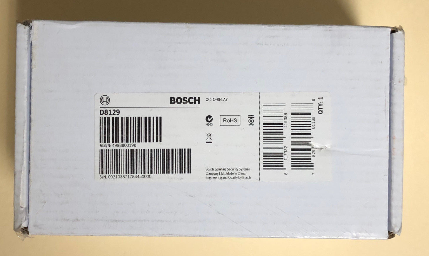 NEW SEALED Bosch Radionics D8129 Security System Octo-Relay Module Board