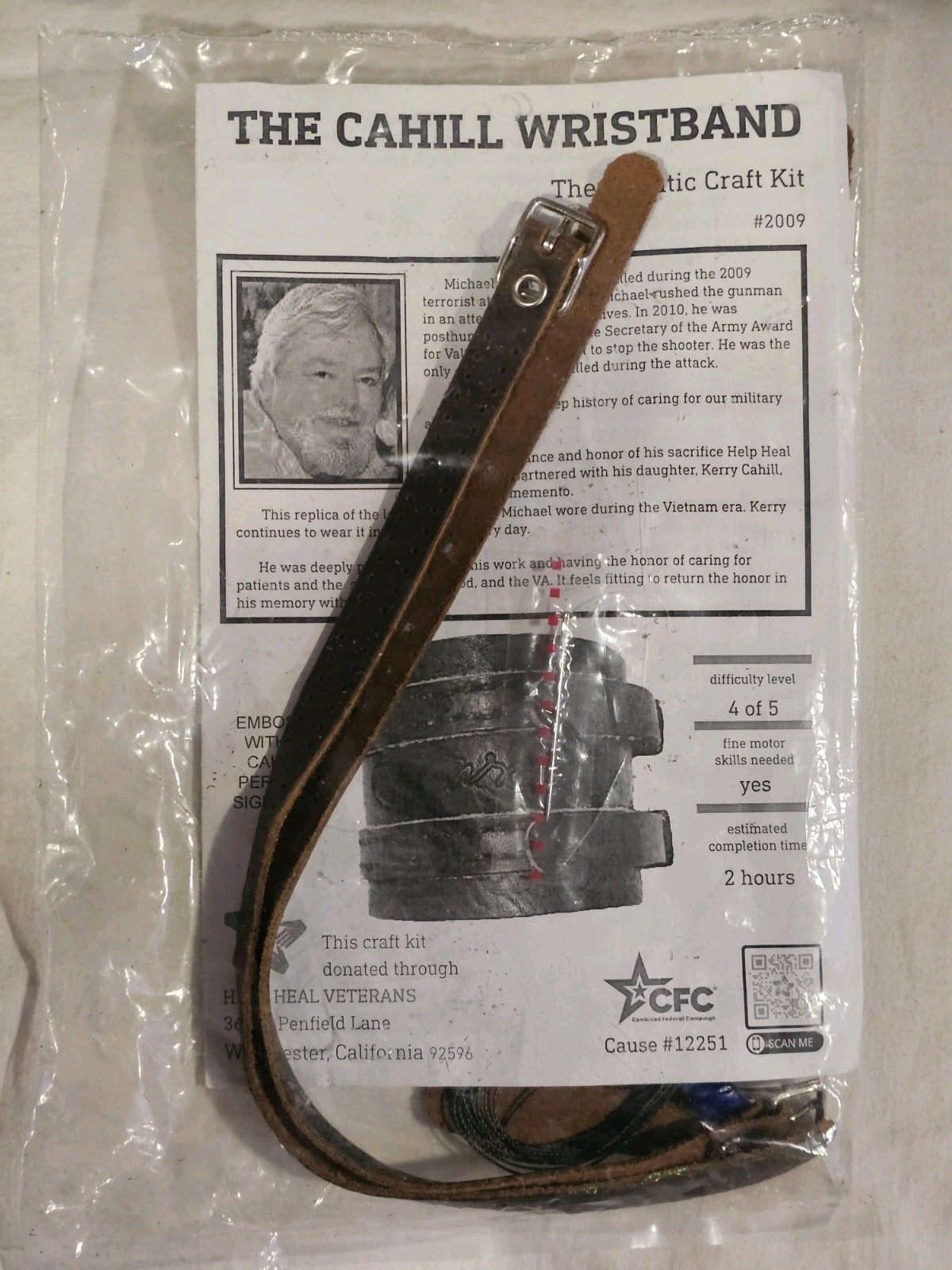The Cahill Wristband Therapeutic Craft Kit 2009 In Honor of Michael Grant Cahill
