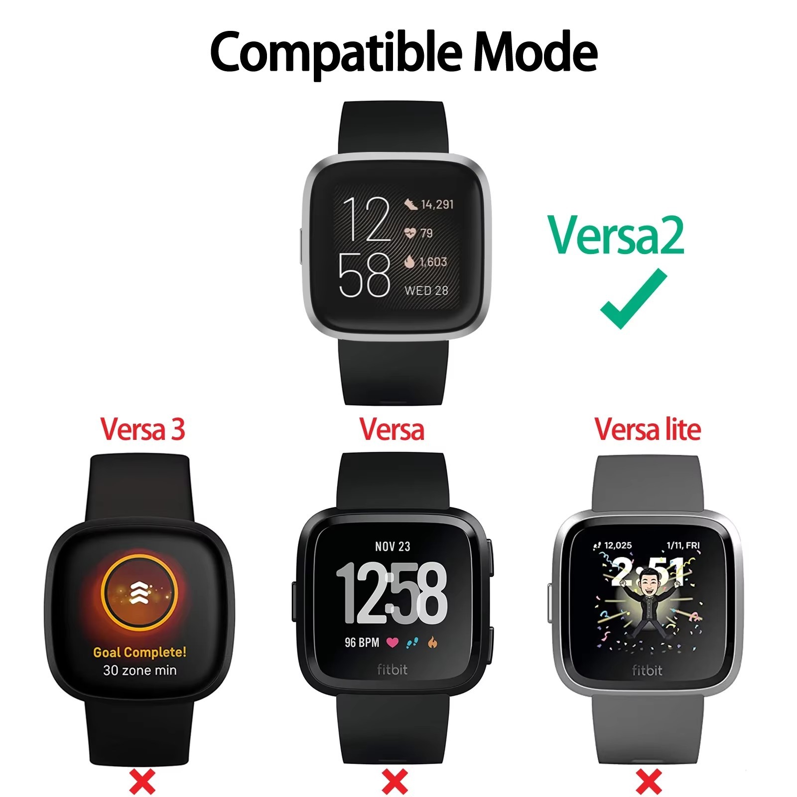 For Fitbit Versa 2 USB Charger Charging Power Dock Cradle Smart Watch