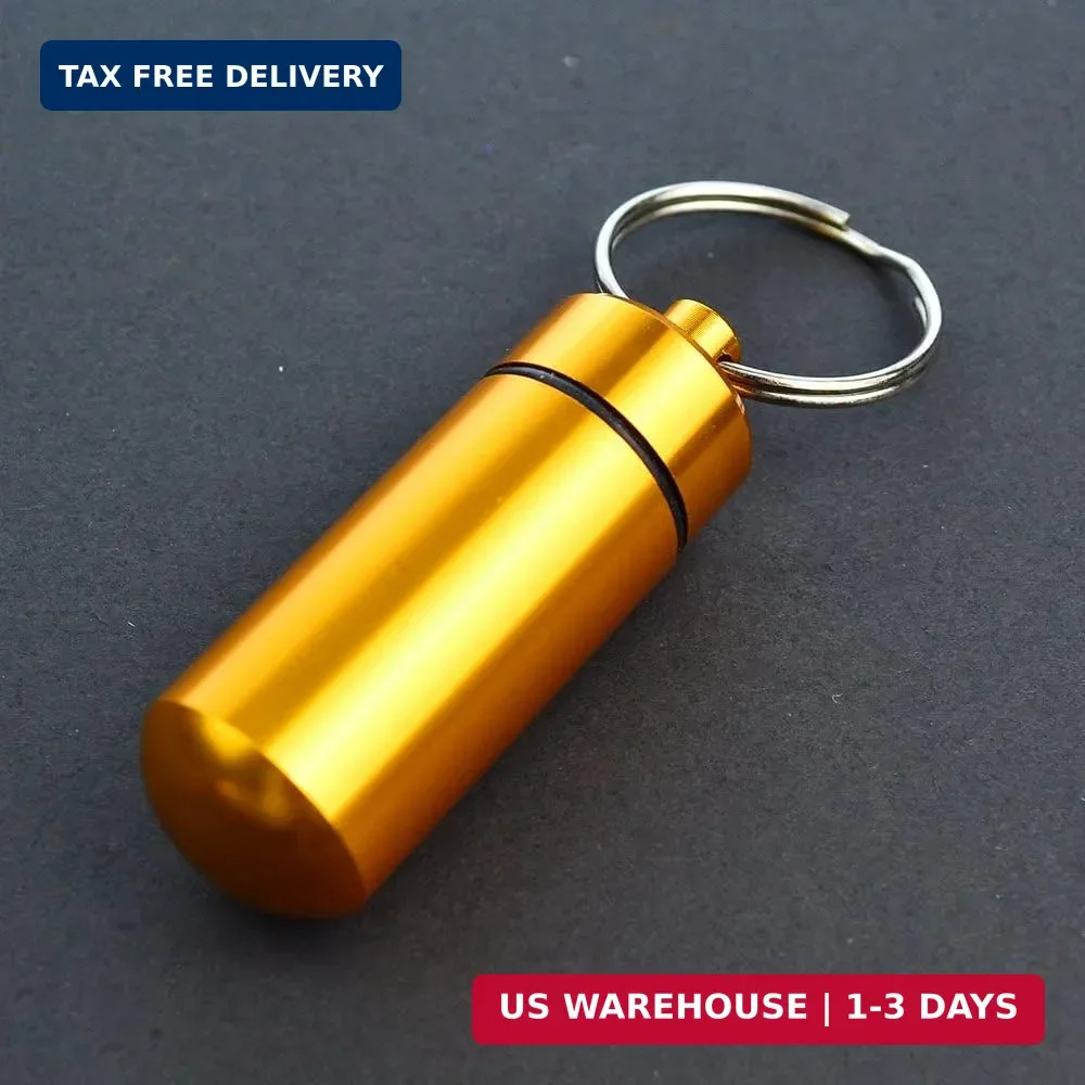 10 Pcs Portable Pill Case, Bantoye Waterproof Aluminum Holders Storage Container