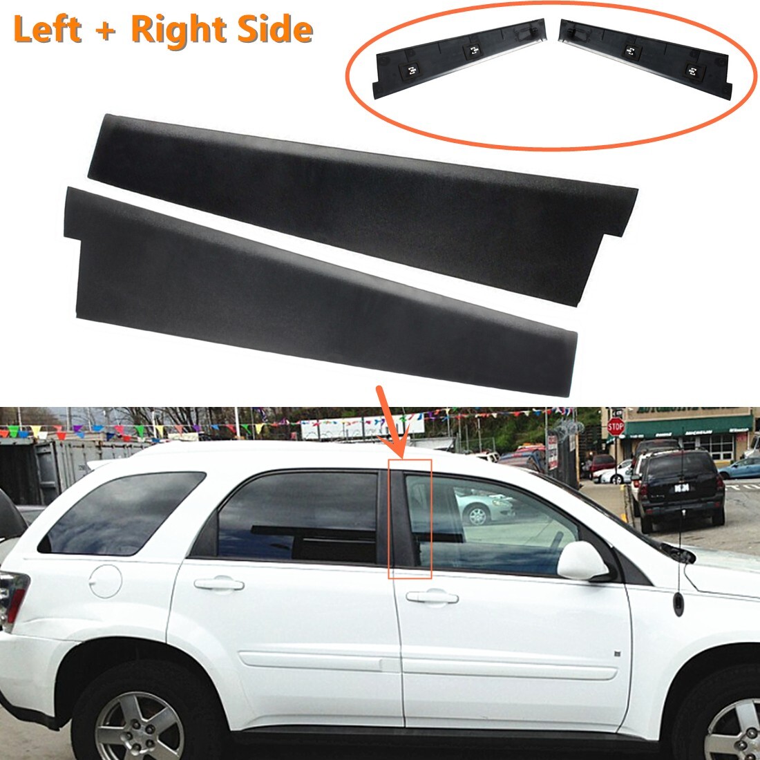 1 Pair For Equinox Torrent 2006-2009 Front Door B Pillar Molding Trim Applique