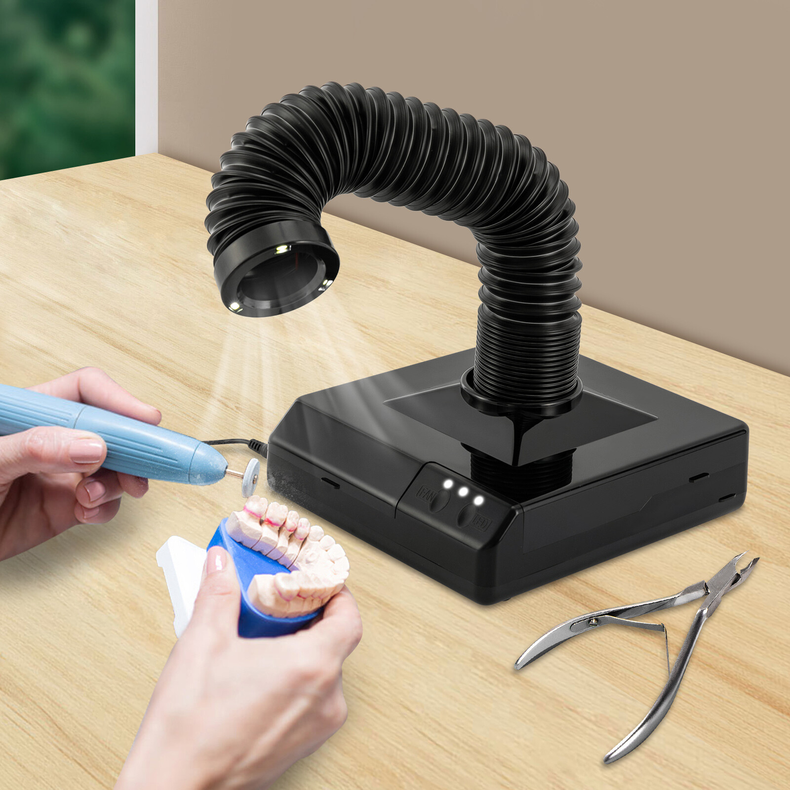 Countertop Vacuum Cleaner Dust Collector Fan Nail Art Manicure Dust Clean Tool
