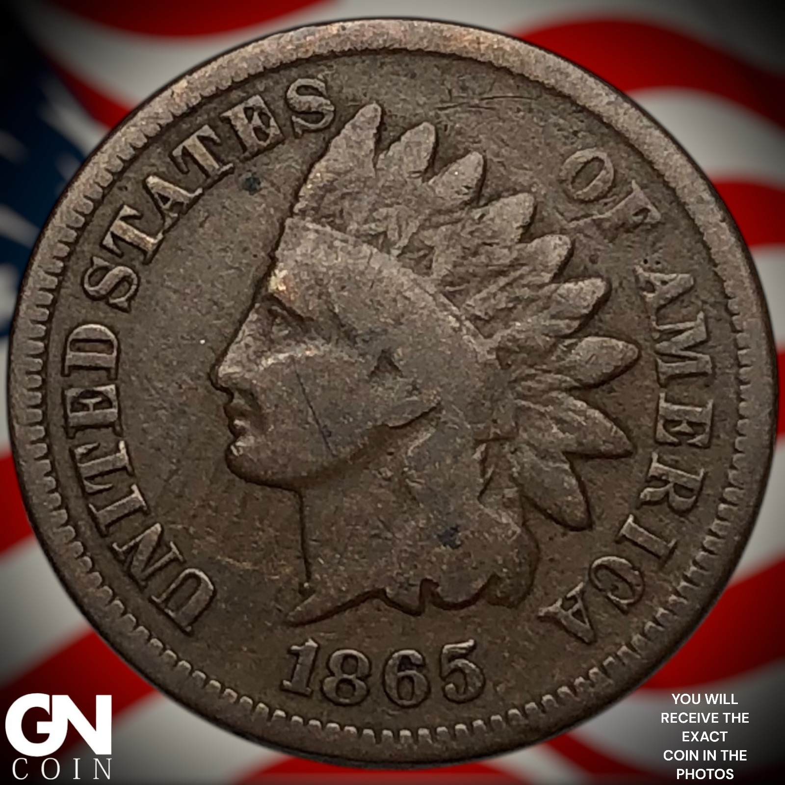 1865 Indian Head Cent Penny Z7489