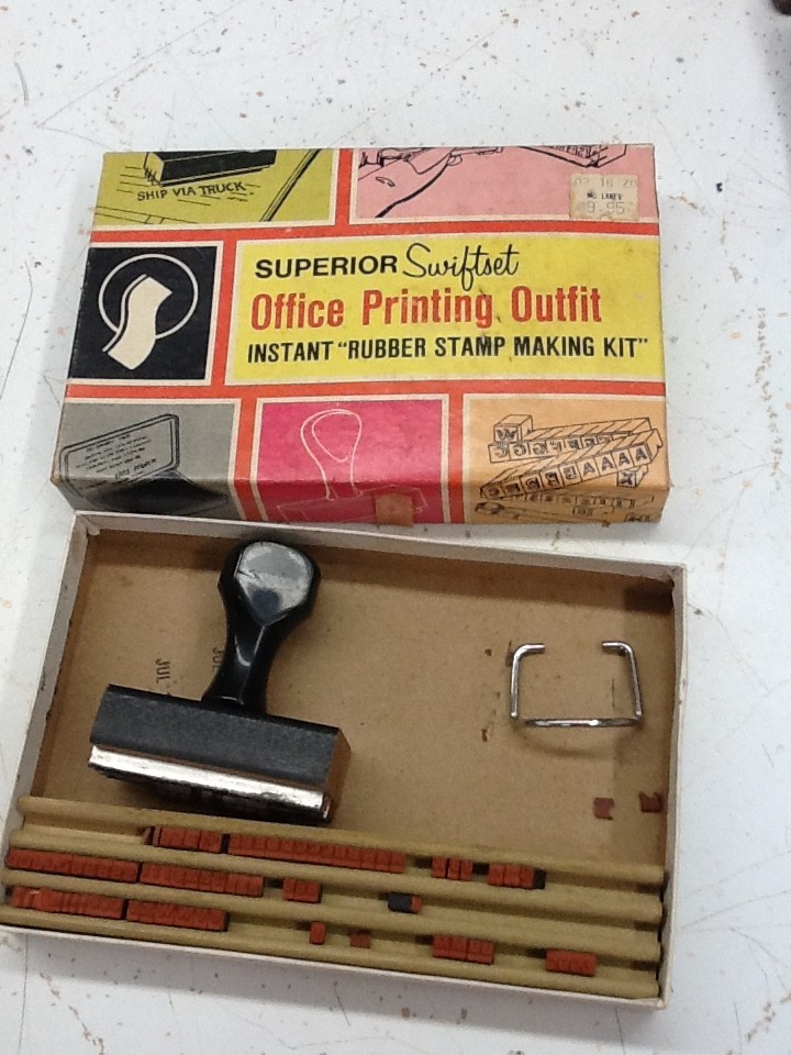 Vintage Superior Swiftest Office Printing Outfit Rubber Stamp Making Kit 50s 60s