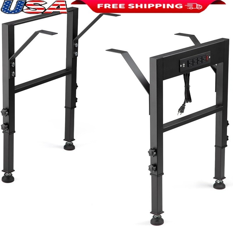 19.6In Depth Workbench Frame Height Adjustable 28.5" to 33.8" Metal Table Legs