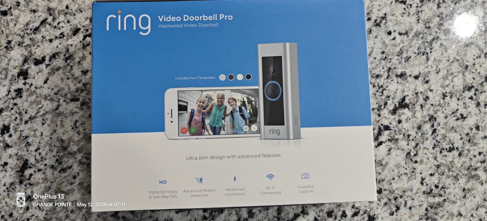Ring Video Pro Doorbell 1080p HD Camera With Motion Detection Night Vision