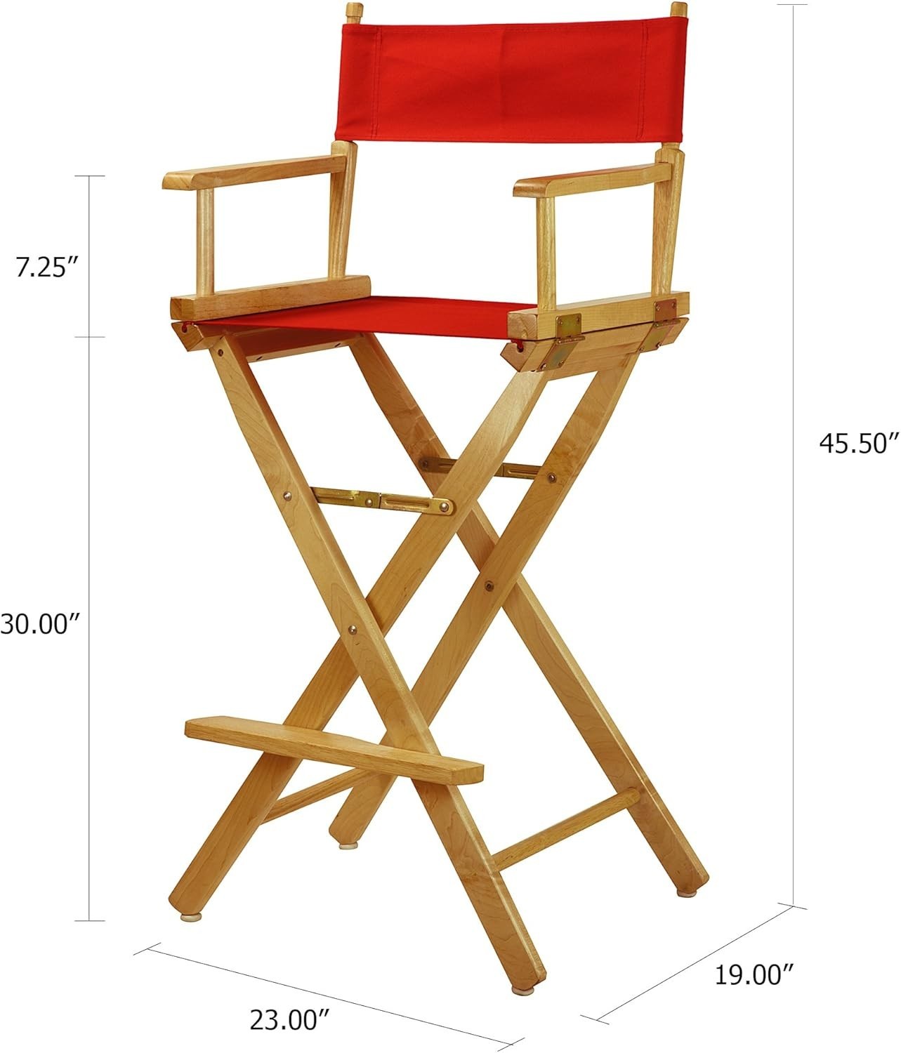 Director's Chair ,Natural Frame/Red Canvas,30" Bar Height