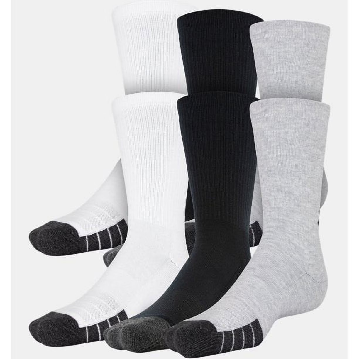 UA Performance Tech Cushioned Crew Socks (6 Pairs) Multi Color  M (7-8.5 Men )