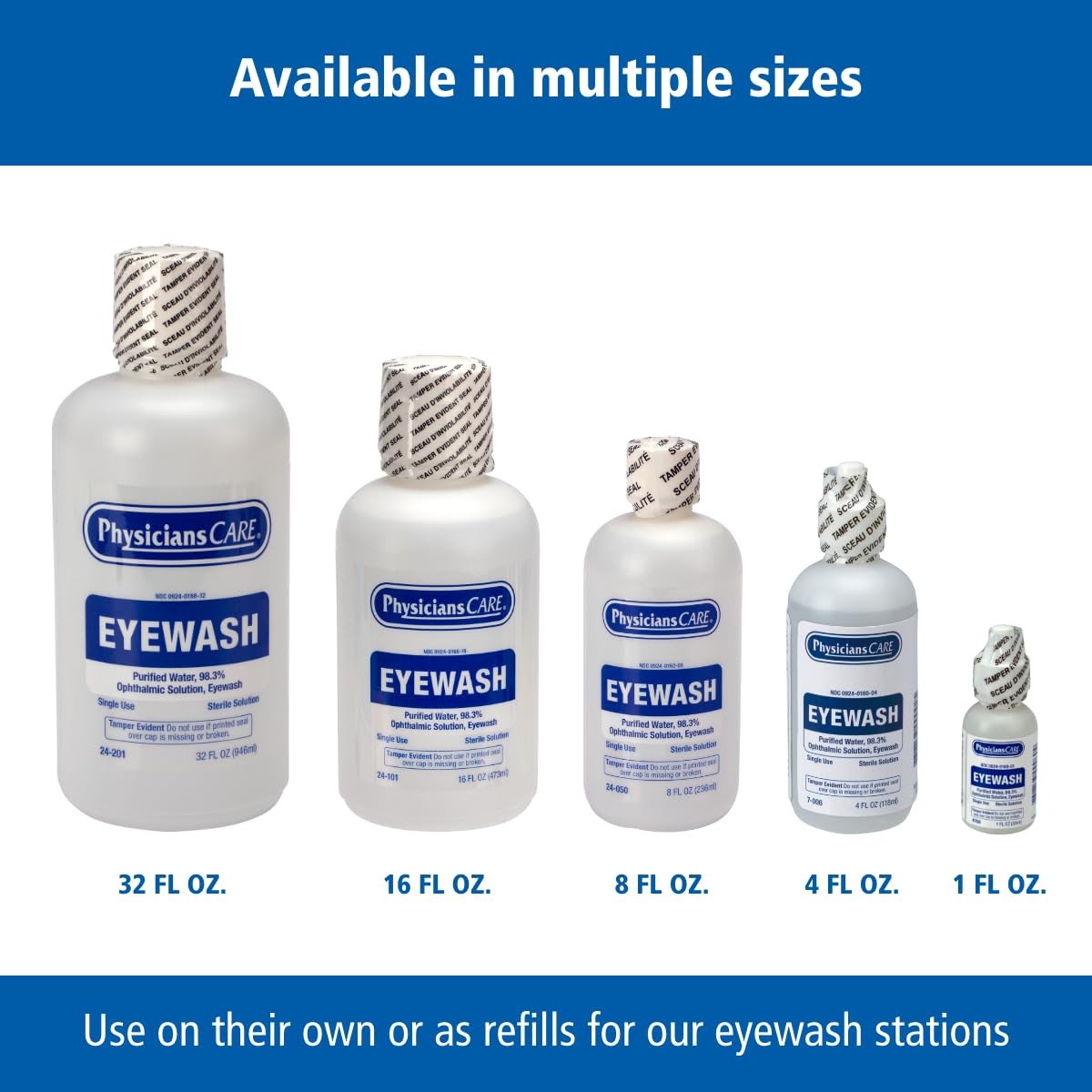 Eye Wash Solution, Sterile Isotonic Buffered Solution for Flushing & Irrigati...