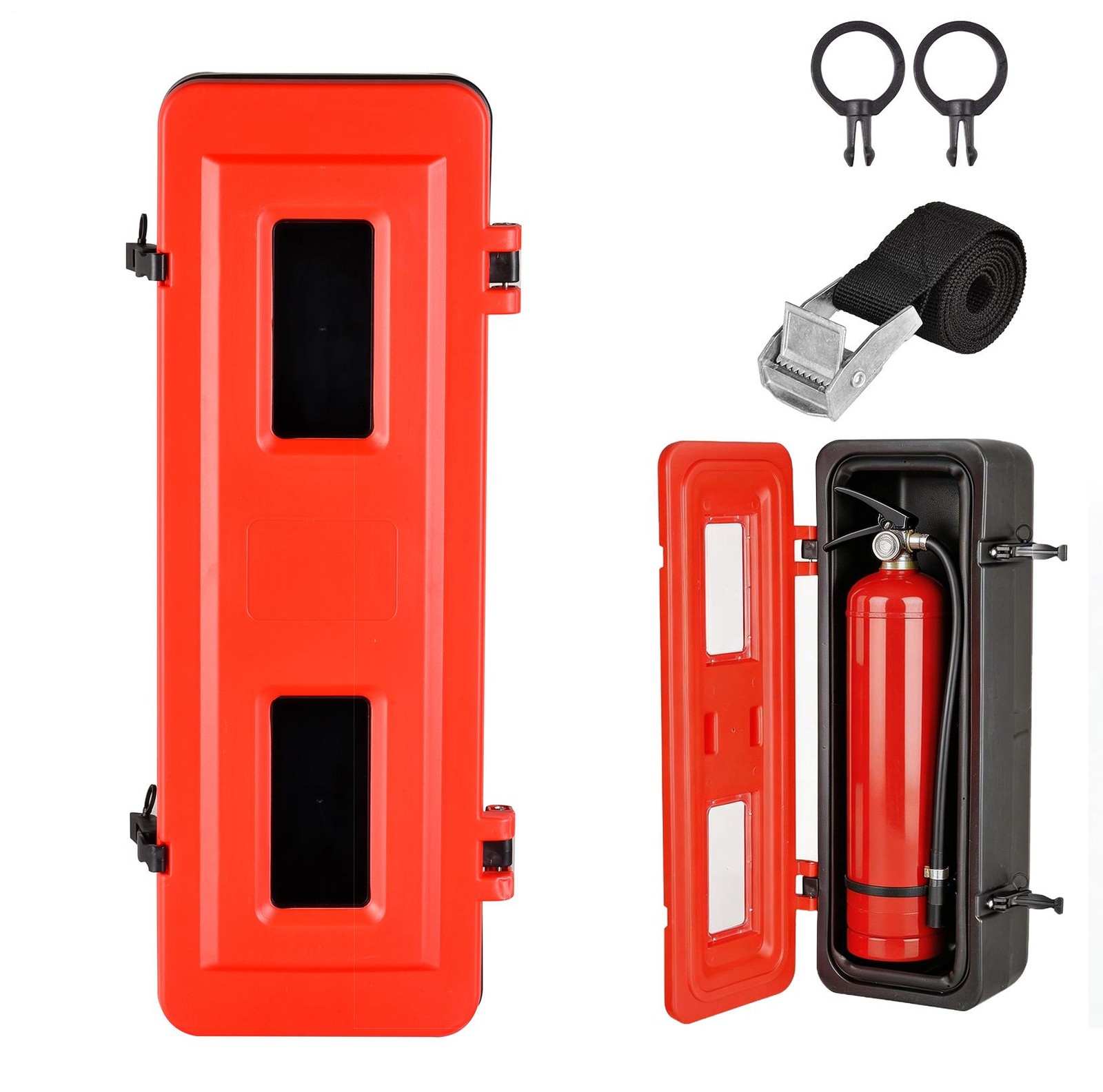 20 LB Red Fire Extinguisher Cabiner Indoor/Outdoor W/Latches
