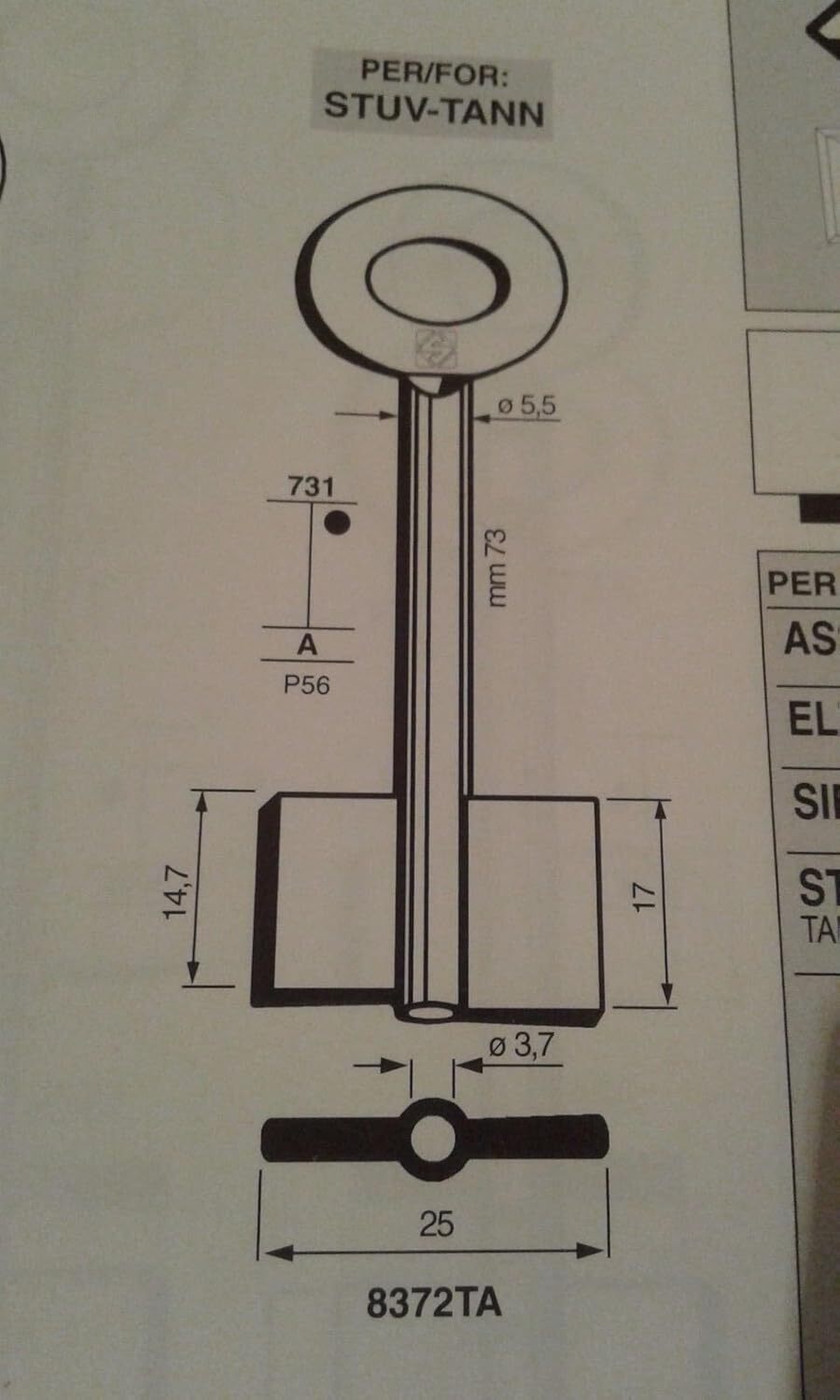 8372 SILCA/Safe Key blank