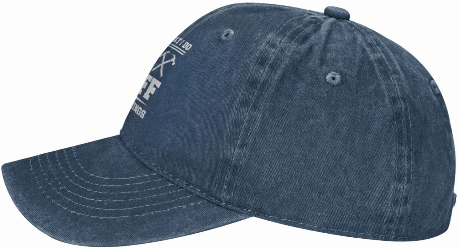 I Fix Stuff and I Know Things Hat for Men I One Size, Navy Blue