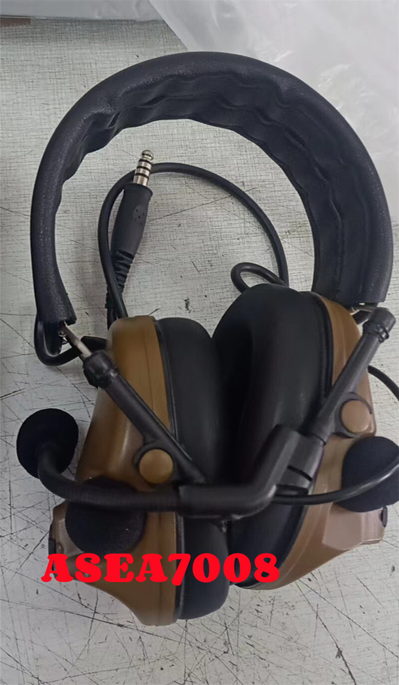 US SHIP TCA /Comtac III Headset Military Standard Plug Tactical Headphones Brown