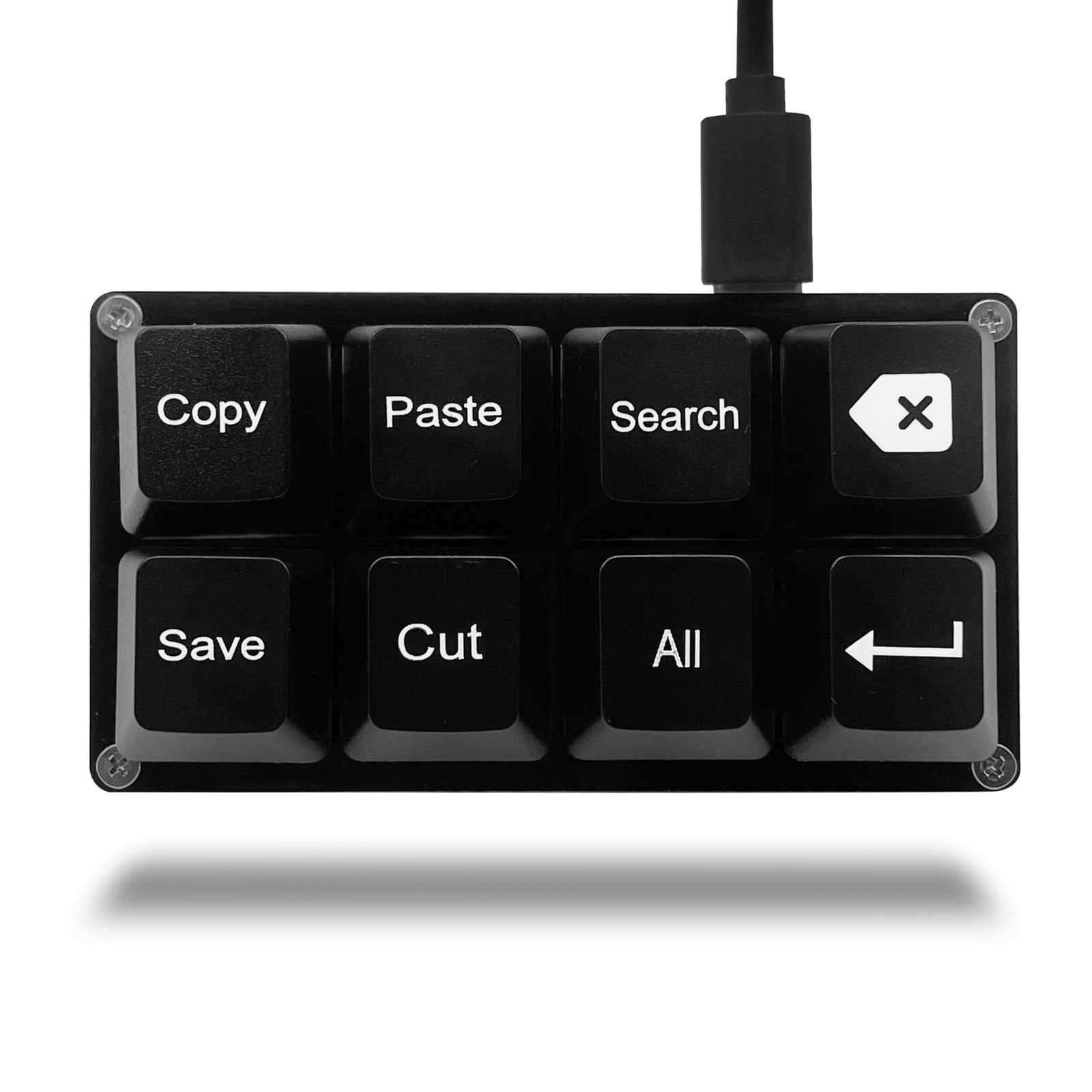 BTXETUEL Copy Paste Search Backspace Save Cut All Enter 8-Key Keyboard