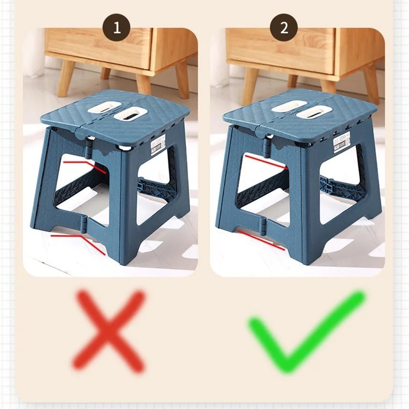 Folding Step Stool Portable Non Slip Plastic Footstool Kitchen Bathroom Camping
