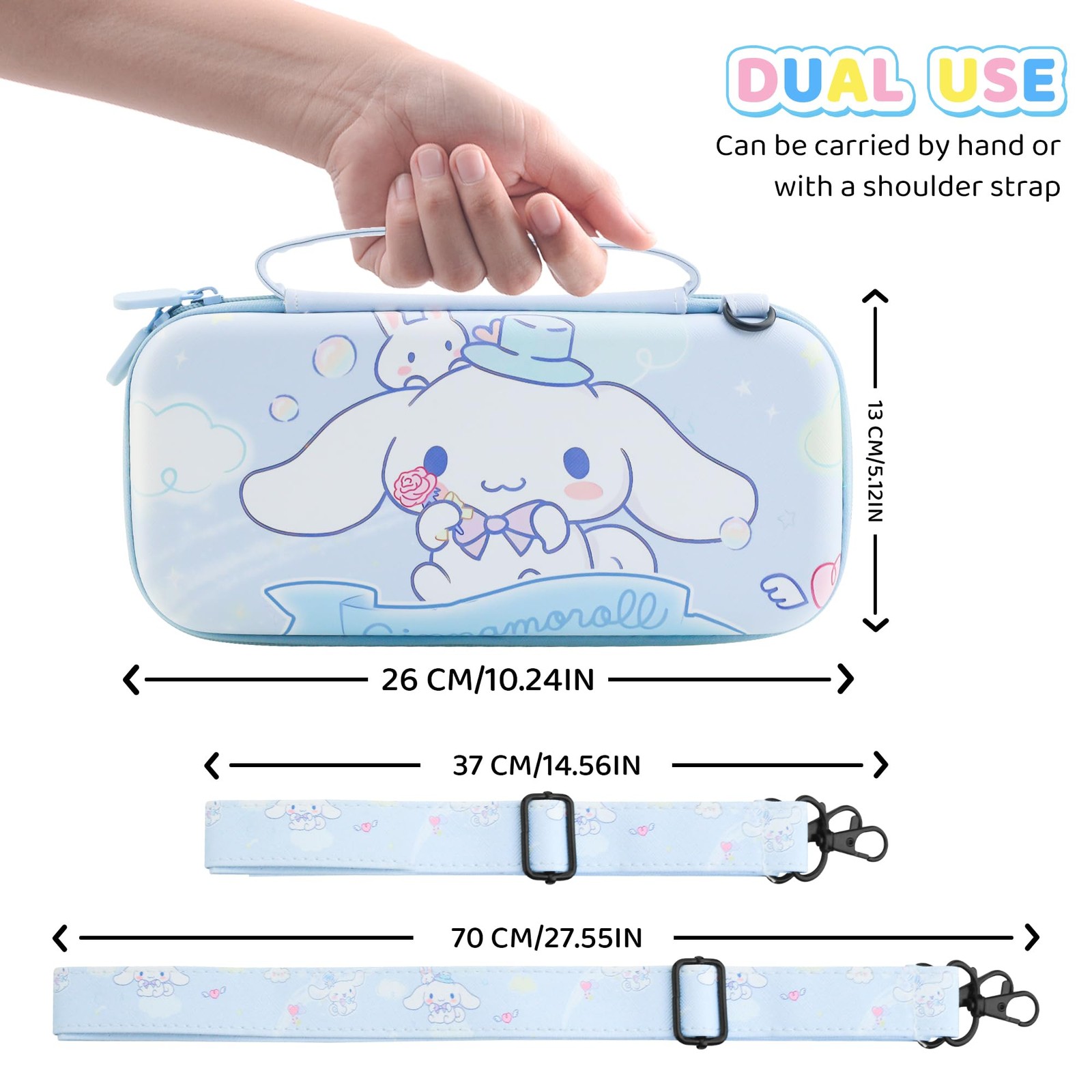 HYPERCASE Blue Dog Carrying Case for Nintendo Switch OLED, Cute Travel