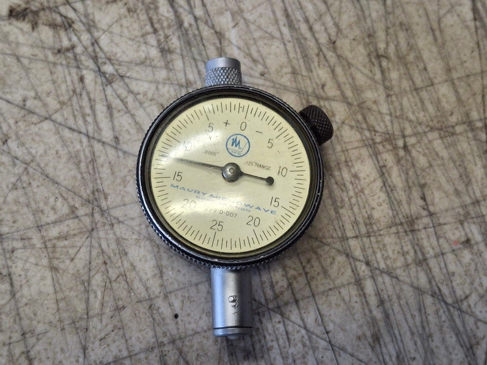 Maury Microwave 299-D-007 Dial Indicator 0-.125” Range / .0005” Grads