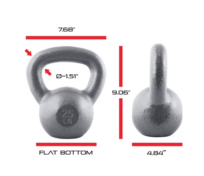 CAP Barbell Cast Iron Kettlebell, Single, 25-Pounds