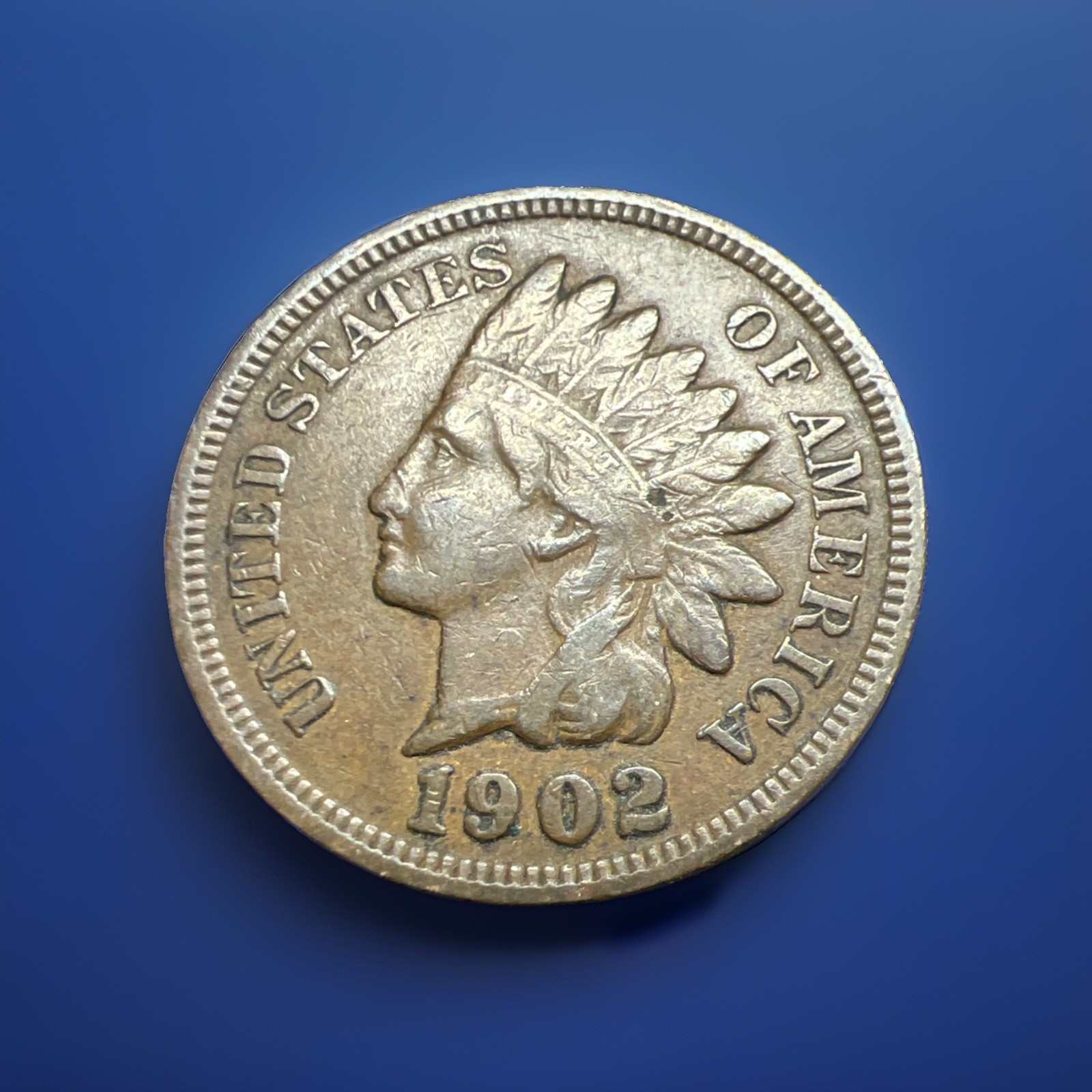 1902 Indian head penny ,FULL LIBERTY, Dimonds, very clear details