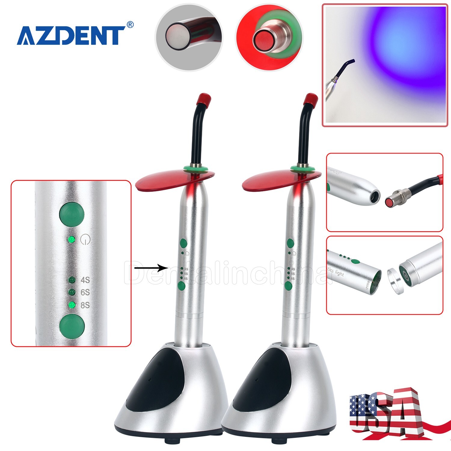 Dental Orthodontics Cordless LED Curing Light High Power 2700mw/c㎡ 8s/6s/4s YS-C