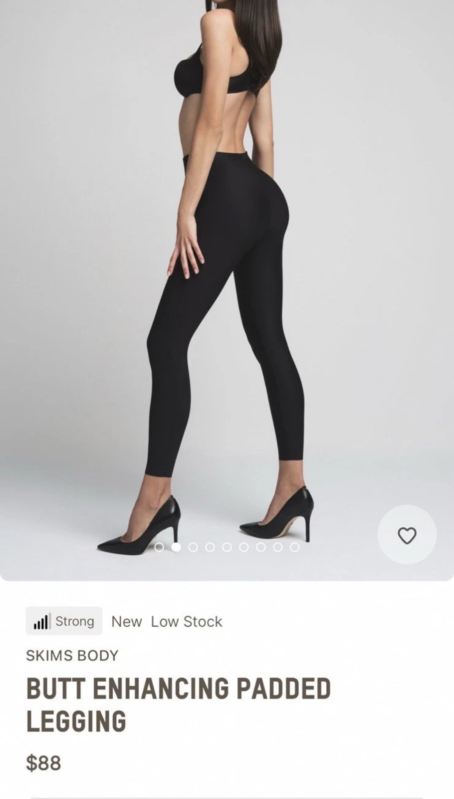 NWT Skims Body Butt Enhancing Padded Legging Shapewear Onyx Black Size XS