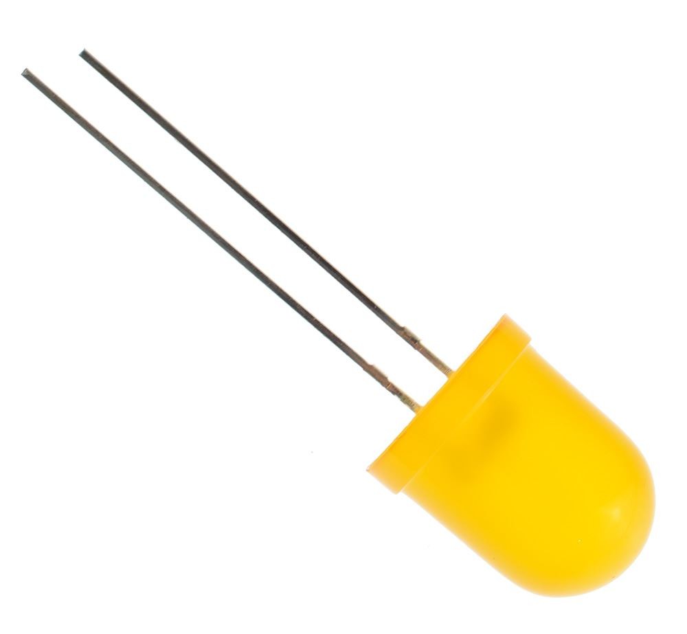 100 x Amber 10mm LED Diffused 200mcd 40°