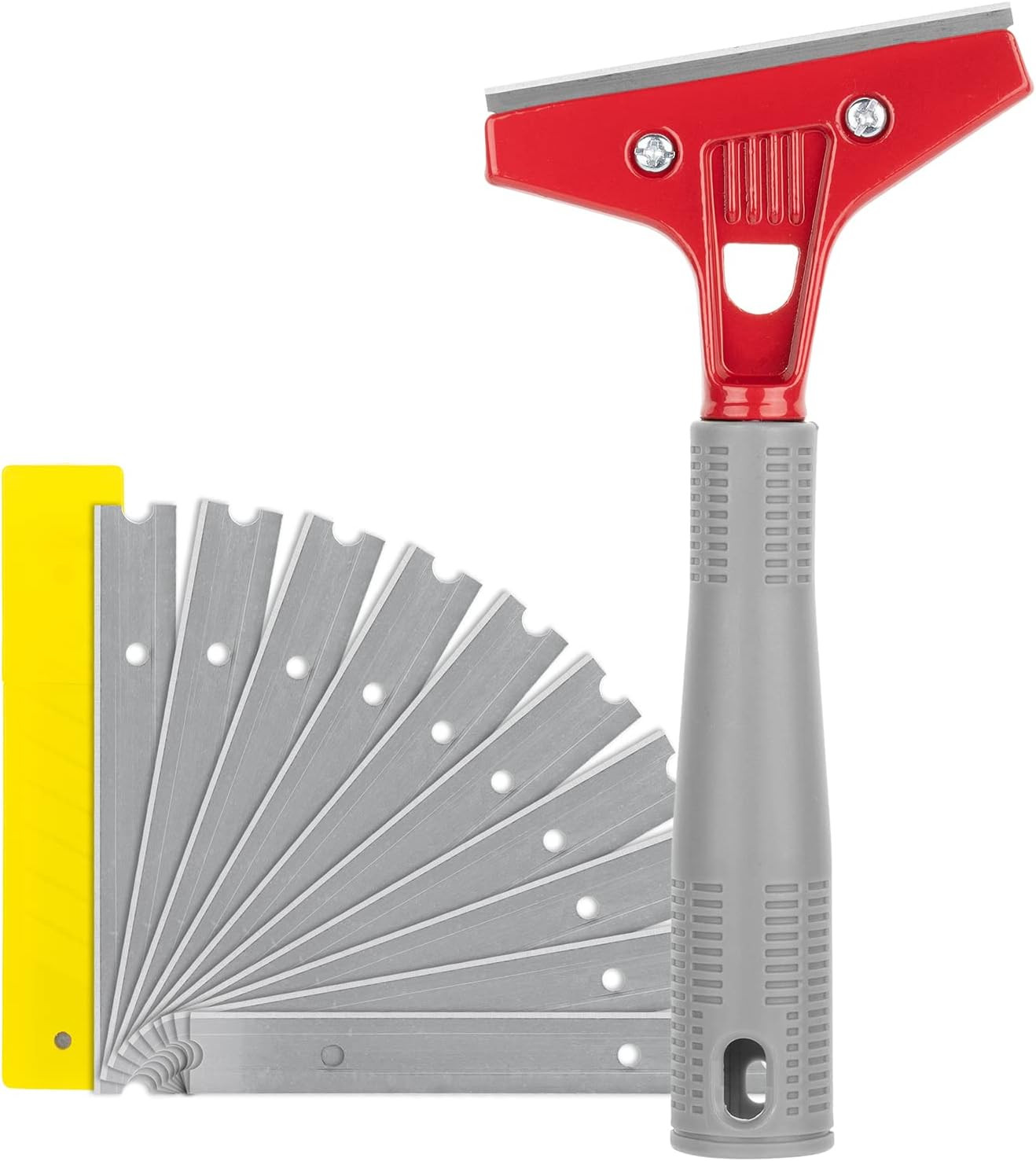 4" Razor Blade Scraper Tool w/ 10 Extra Blades | Paint Glass Floor Cleaner