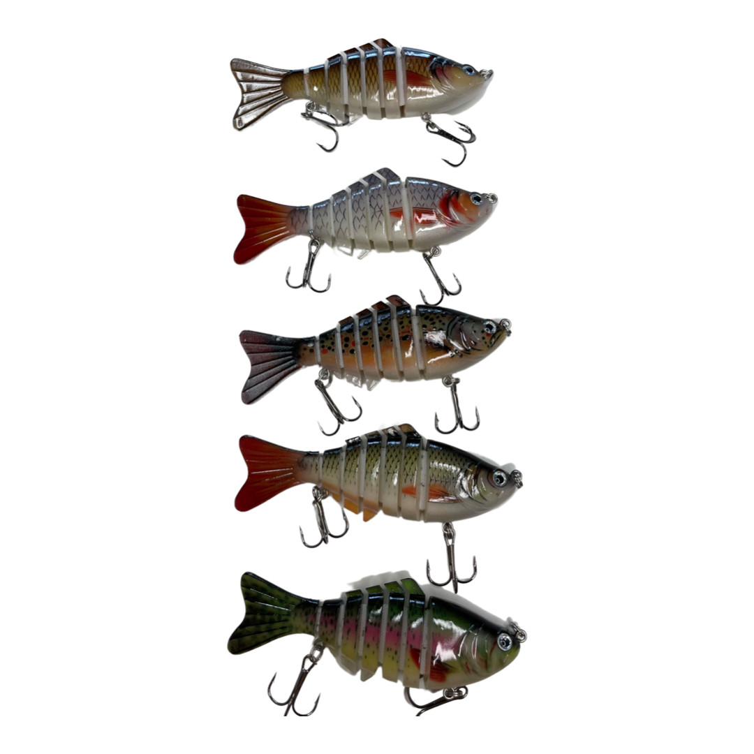 5pcs 15g / 4” multi jointed hard lure bait