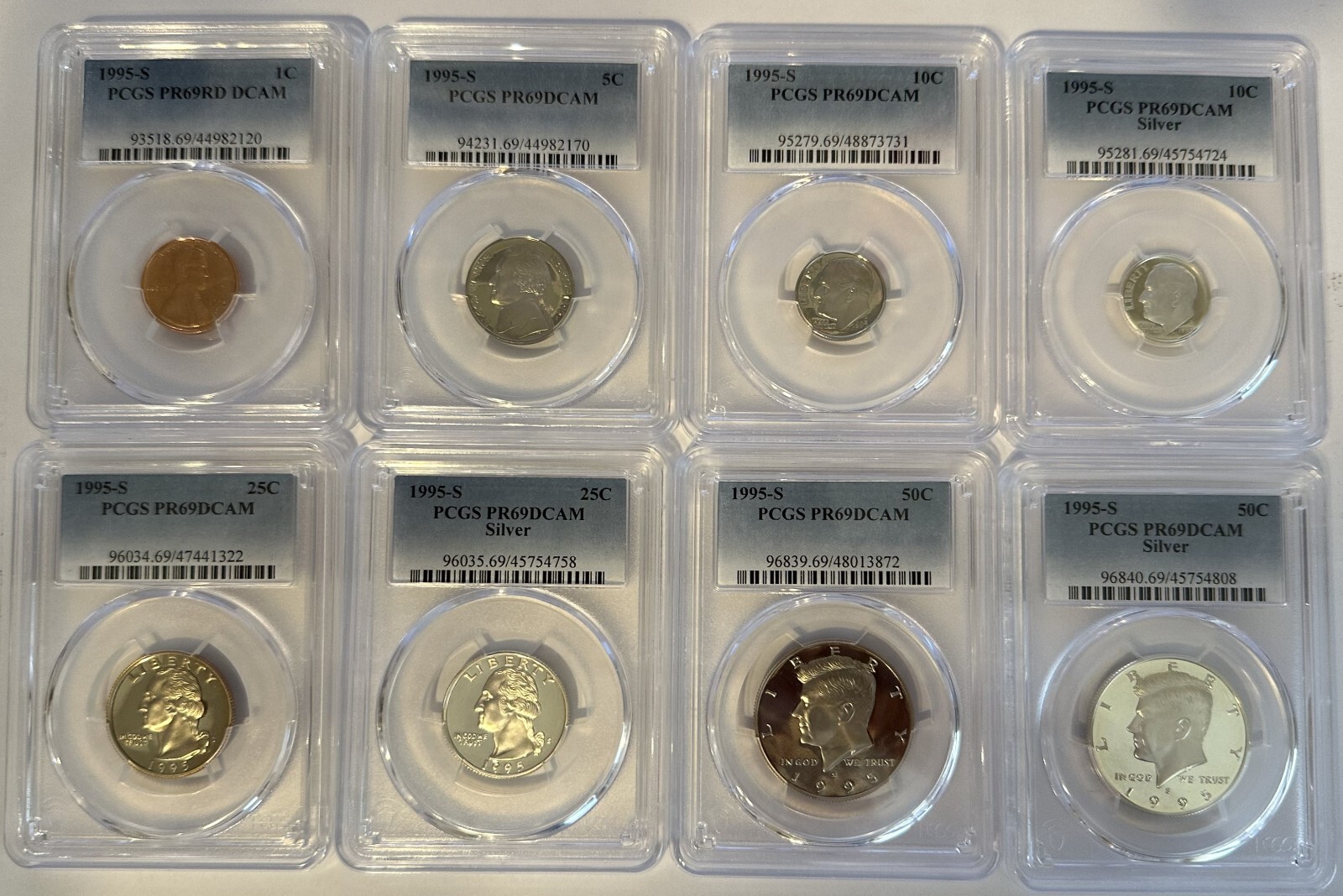 1995 S Proof Set - Complete 8 coin Set - PCGS PR69DCAM