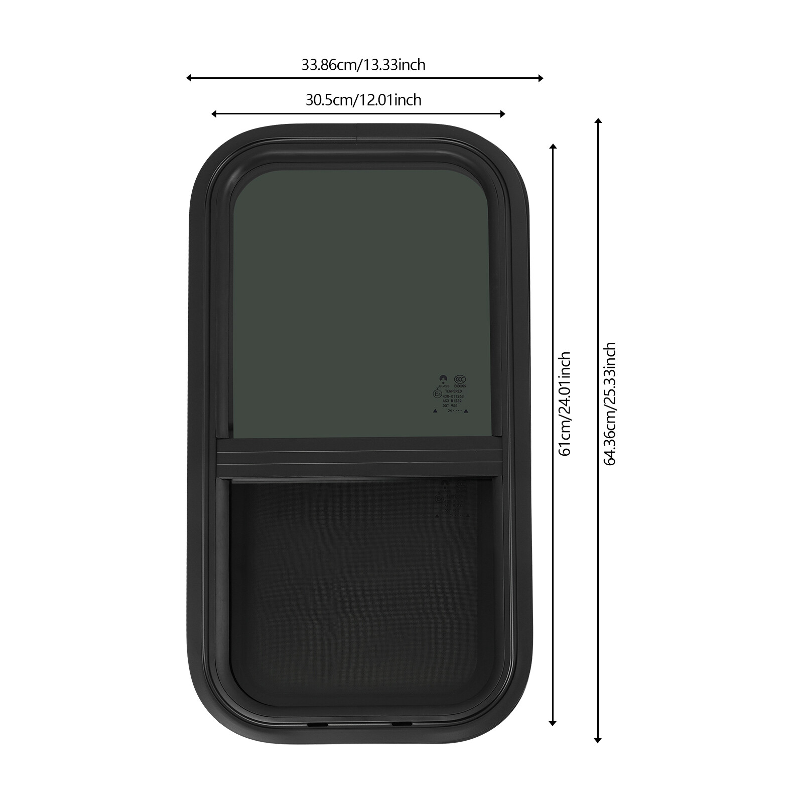 RV Window, 2 PCS RV Windows, RV Vertical Slide Window