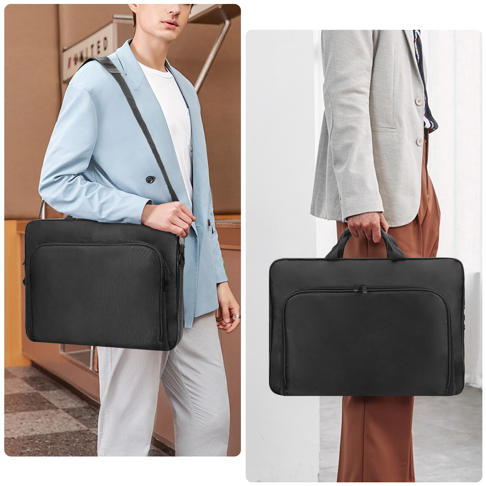 17in Water-Resistant Laptop Sleeve, Notebook Case Computer Bag w/ Shoulder Strap
