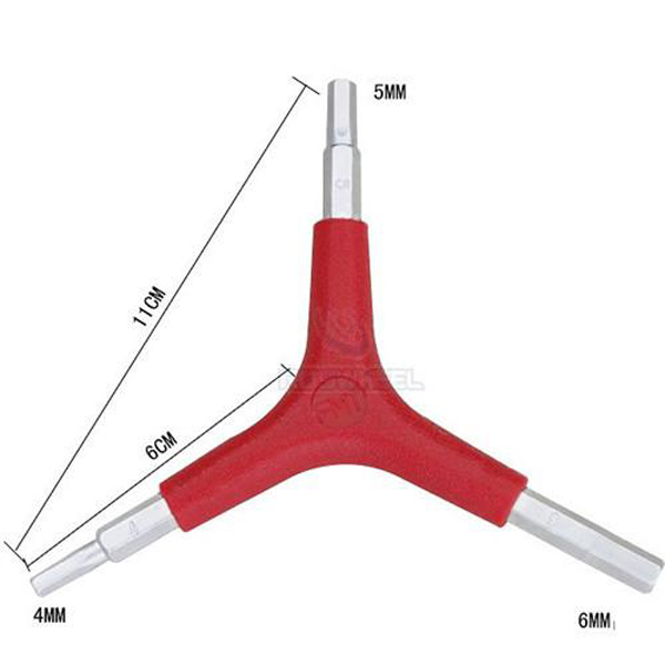 Size 4 5 6mm Bike Bicycle Cycling Riding 3 Way (Y Type) Allen Hex Wrench Tool