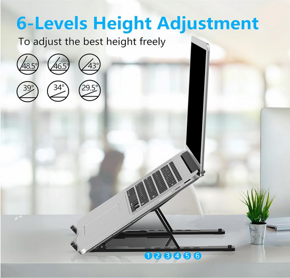 Portable Adjustable Laptop Stand Foldable Notebook Riser Ventilated Cooling Hold