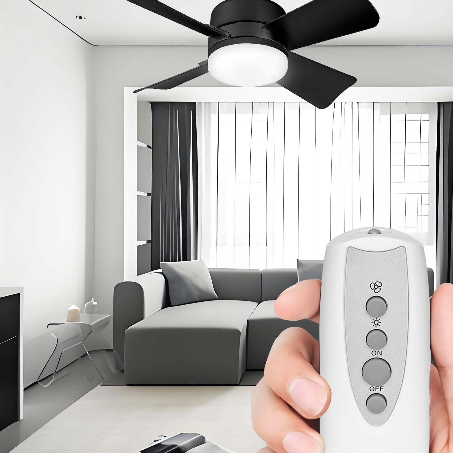 Replacement Remote Control for Socket Fan Light – Compatible with Bell+Howell So