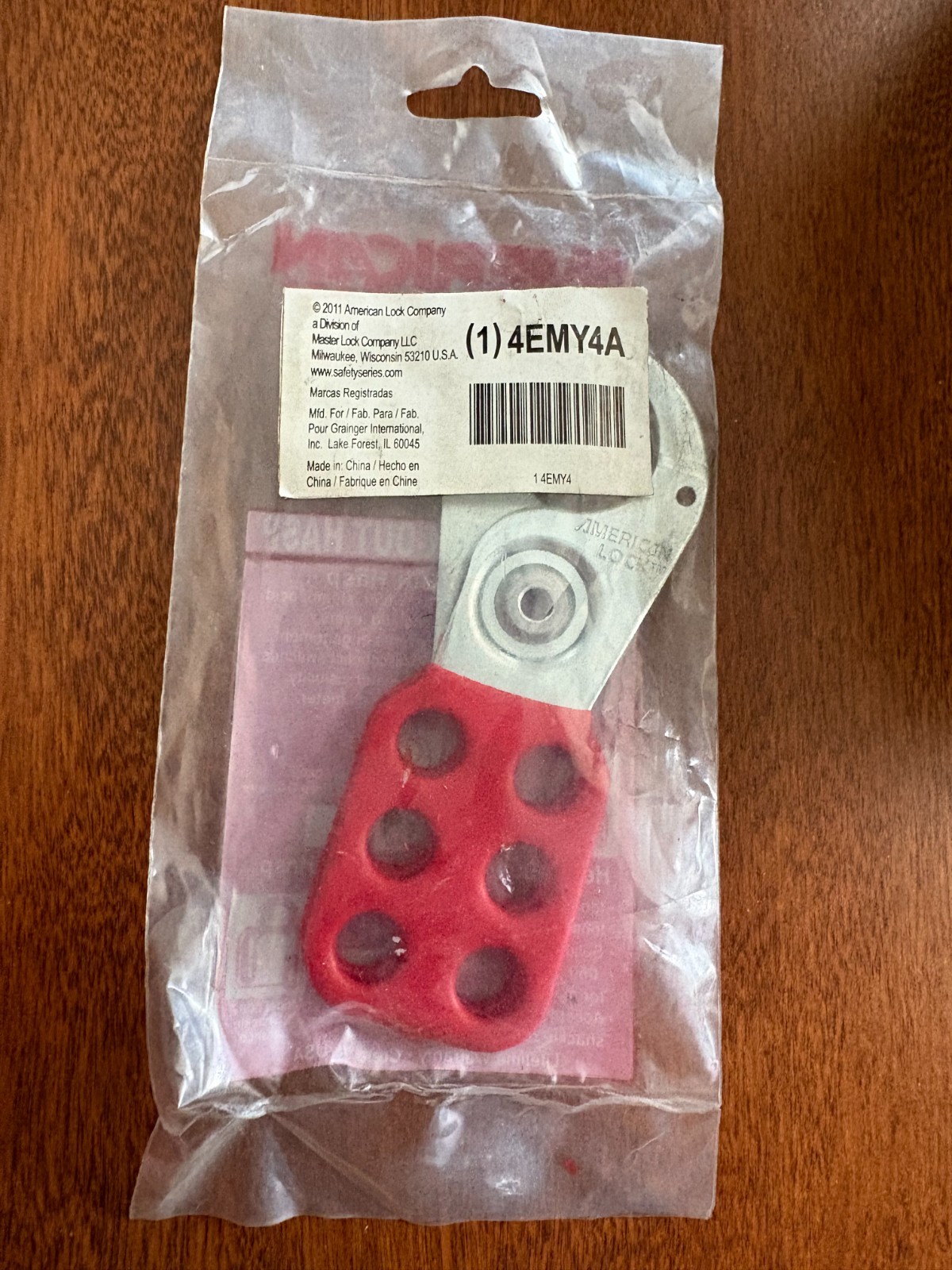 Yellow AMERICAN LOCK 4EMY4A: Safety Steel Lock-Out Hasp. Selling in Lot of 5.
