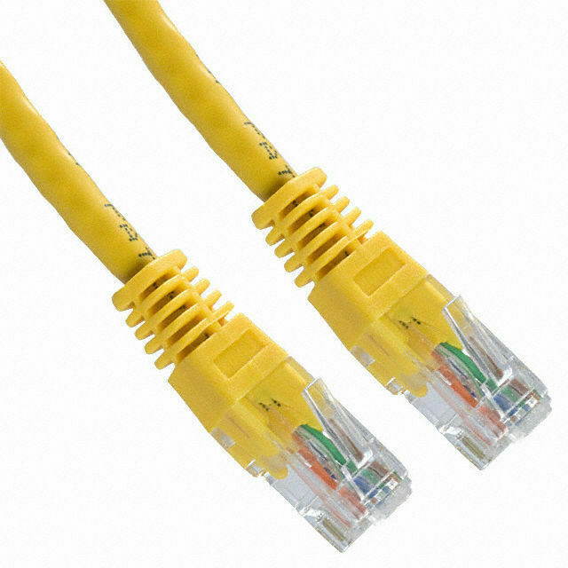 2 Pack Lot - 1ft CAT5e Ethernet Network LAN Router Patch Cable Cord Wire Yellow