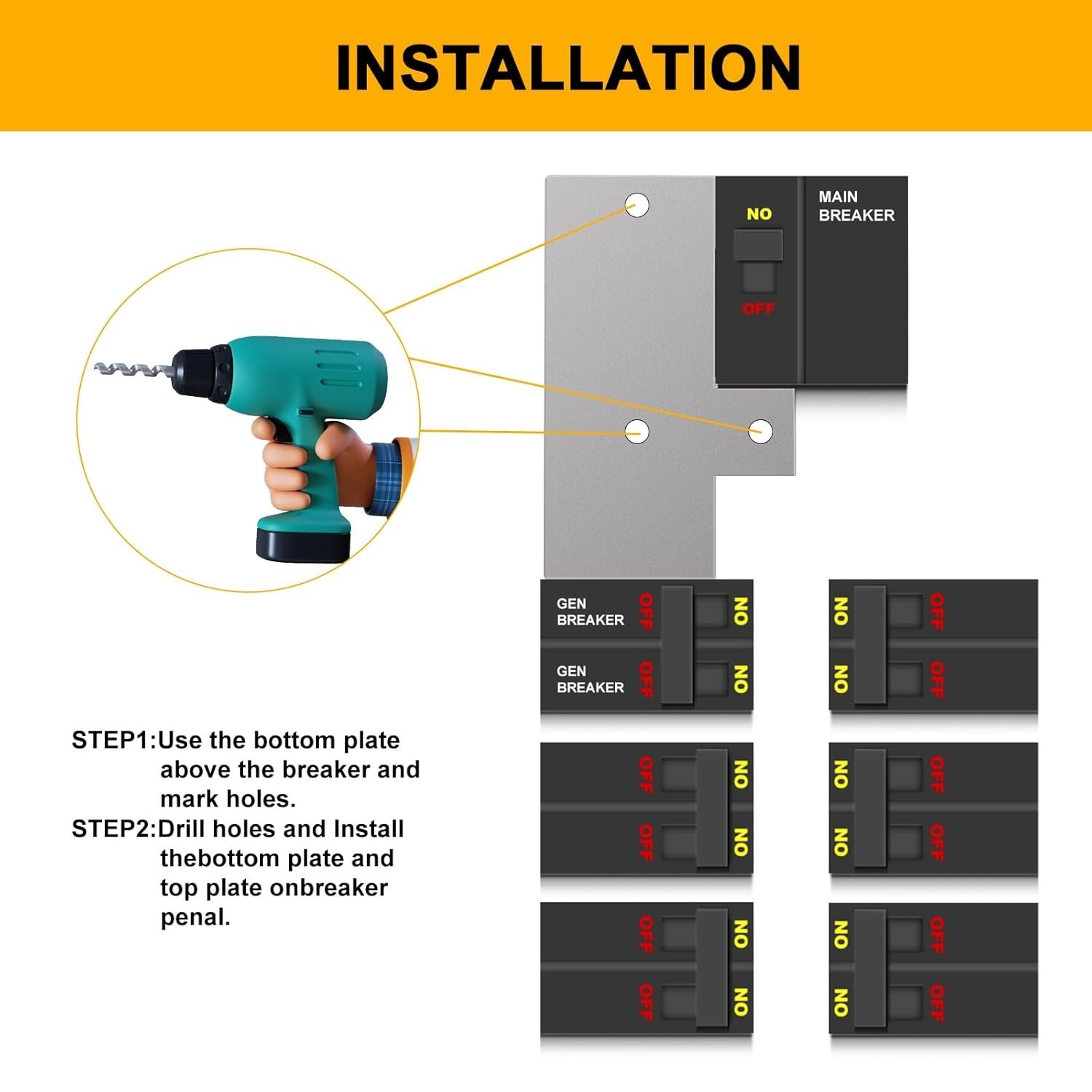 Generator Interlock Kit Compatible with GE General Electeric Breaker Panels w...