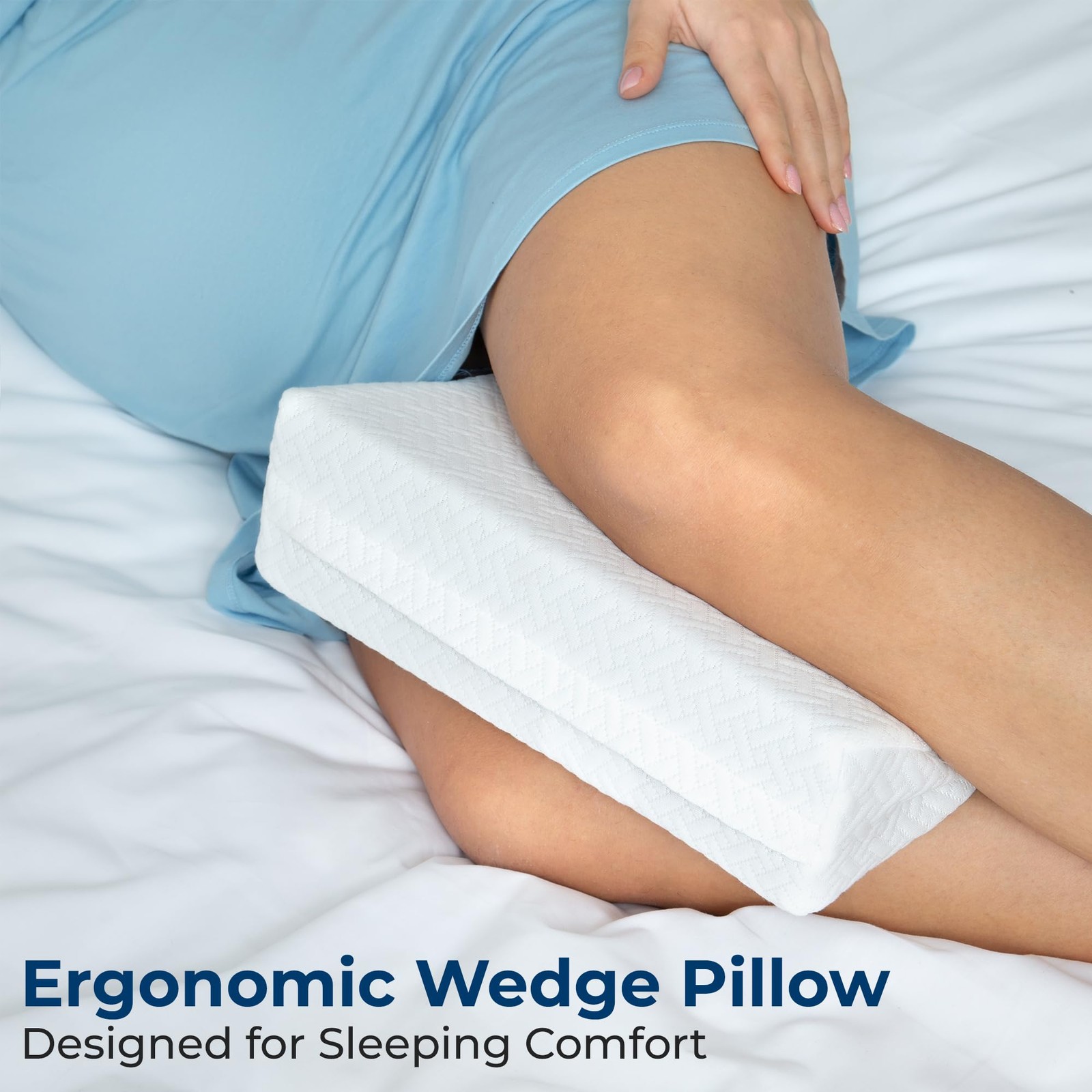Small Knee Pillow Side Sleepers Firm Foam Wedge Support Travel Maternity