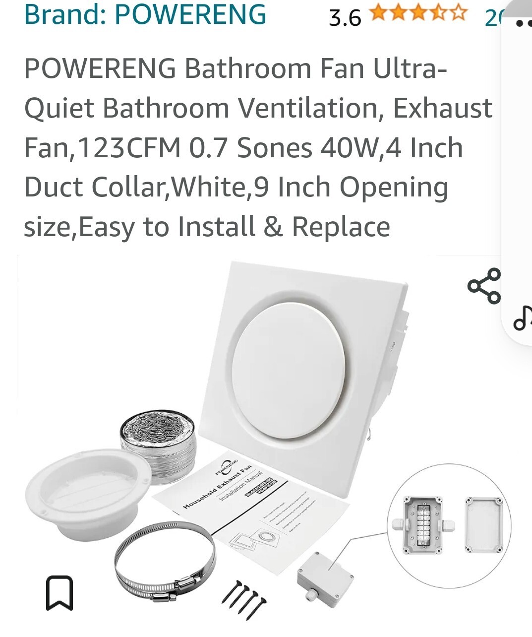 Powereng Household Exhaust Fan