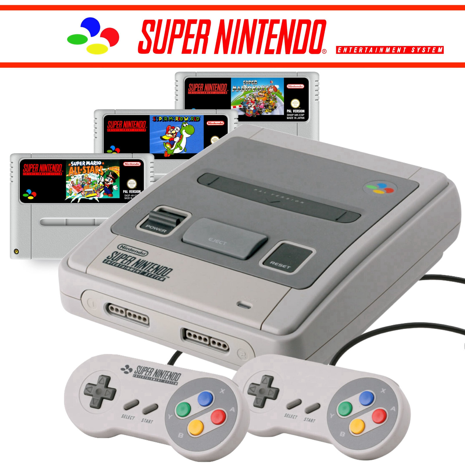 SNES / Super Nintendo Console + Mario Game, ORIGINAL Controller - Condition: Excellent
